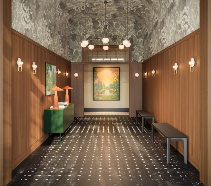 wooden themed hallway